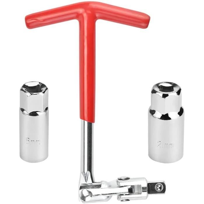 Clé à Bougie D’allumage Double Tête 16 Mm Et 21 Mm – Pour Bougies Profondes – Acier Chrome-vanadium