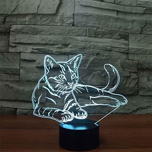 Veilleuse Kitty 3D LED – 16 Couleurs, Télécommande, USB Rechargeable, Pour Enfants Et Déco