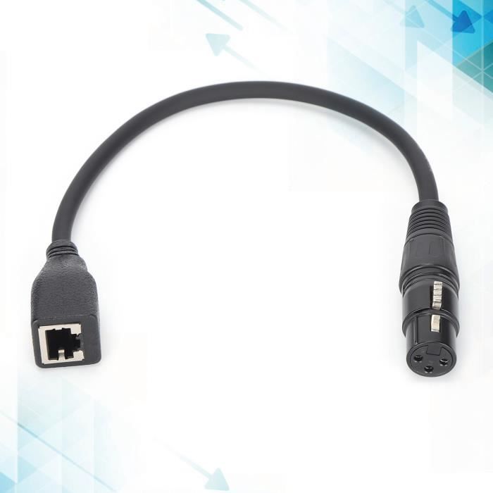 Câble Adaptateur RJ45 Vers XLR 5 Broches DIN Mâle - Compatible Contrôleurs LED DMX KTV