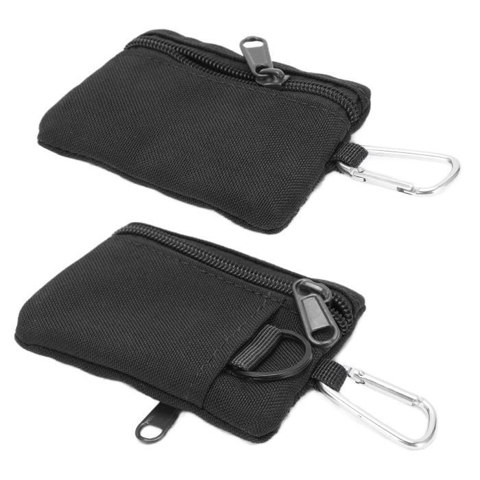 Pochette Molle EDC Noire - Multifonction Légère Avec Mousqueton - Idéale Randonnée Camping Outdoor