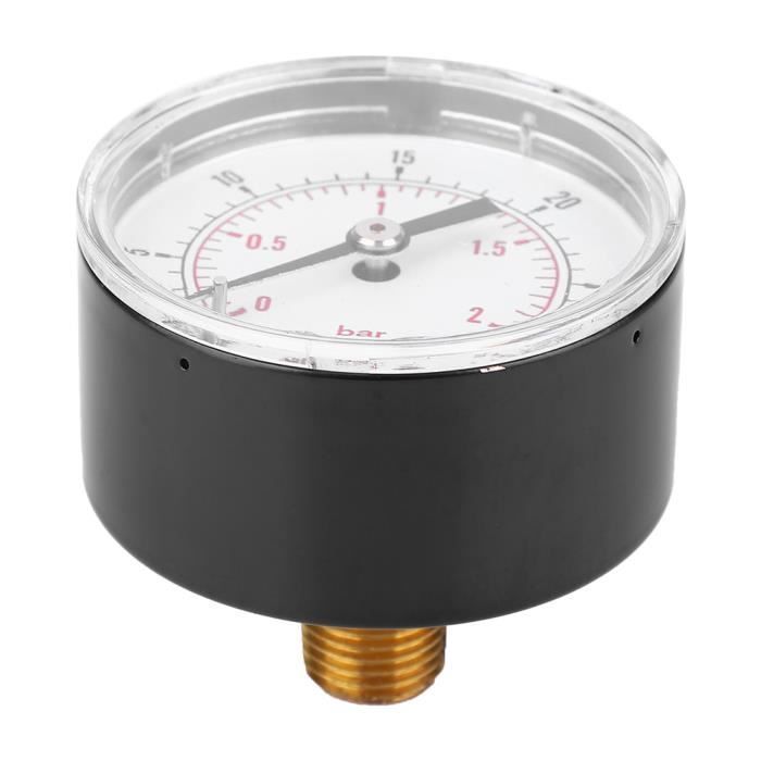 Manomètre Pression Akozon 0-30PSI/0-2Bar - Filetage 1/8 BSPT - Pour Eau, Huile, Air - Haute Précision
