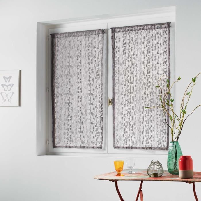 Voilages Passe-Tringle Douceur D'Intérieur - Paire 2x70x200 Cm Blanc Sablé | Filtrage Lumière Naturelle