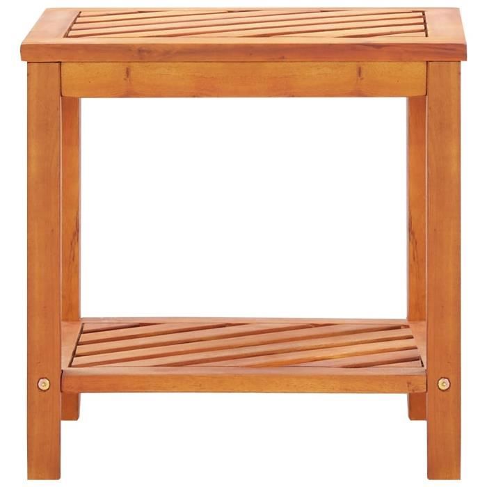 CASARIA® Table d'appoint pliante en bois d'acacia 70x70x73cm Table basse  carrée pliable extérieur
