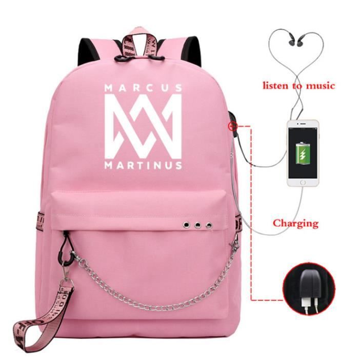 Marcus & Martinus USB Sac à Dos Rose Marcus & Martinus USB Sac à Dos Rose