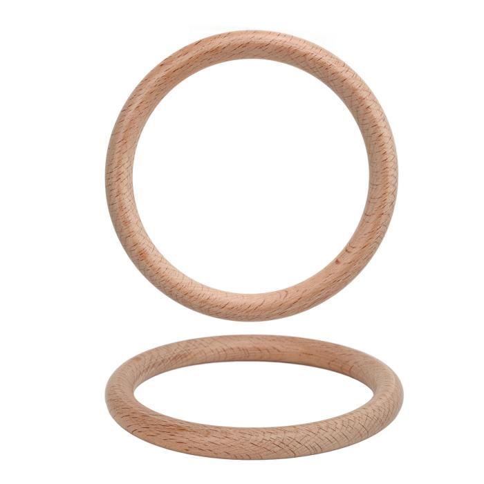Lot de 4 anneaux en bois, pour projet de bricolage, de qualité supérieure,  diamètre : 12 cm, épaisseur : 10 mm, couleur naturelle
