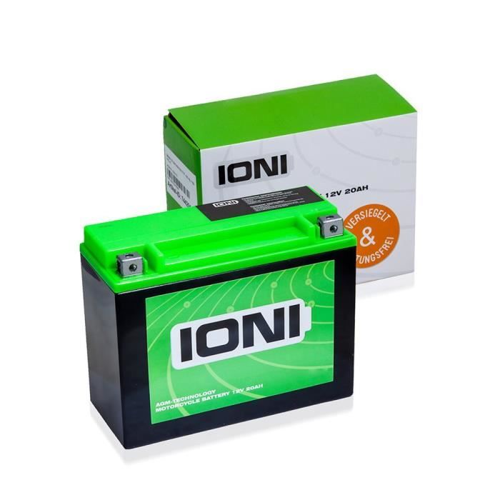 IONI - Batterie 12V 20Ah AGM IONI (TYP - MG50-N18L-A - N50-18L - Y50-N18L-A) Réf 17919