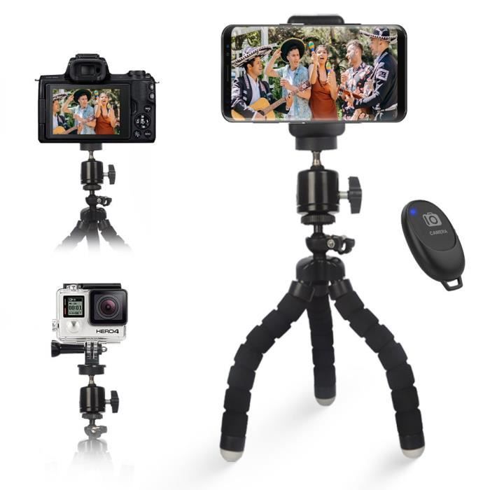 Trépied pour Téléphone Portable - QJRRX - Mini Trepied avec Télécommande Bluetooth