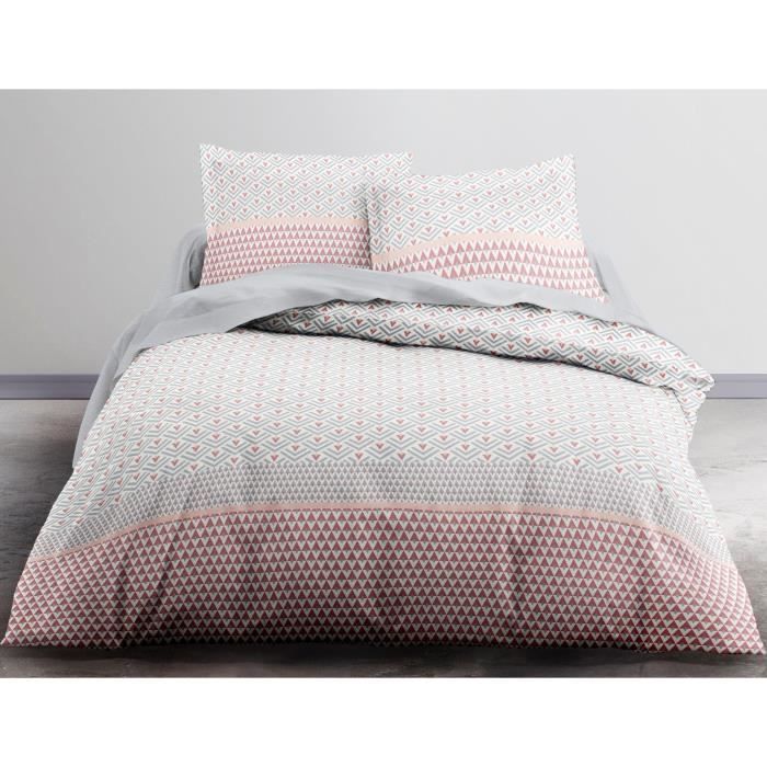 Housse de couette rose poudre - Achat / Vente pas cher