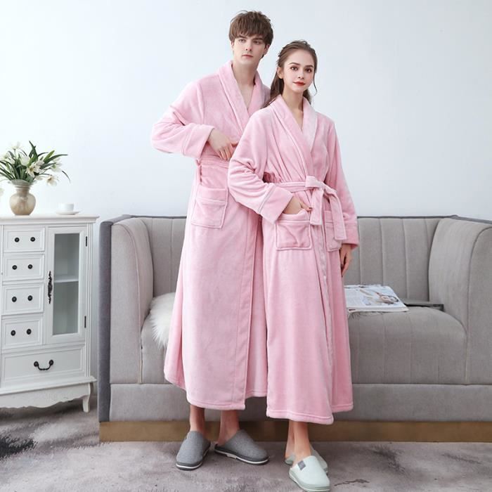 1PCS Peignoir de Bain pour Femme et Homme avec taille M rose A1