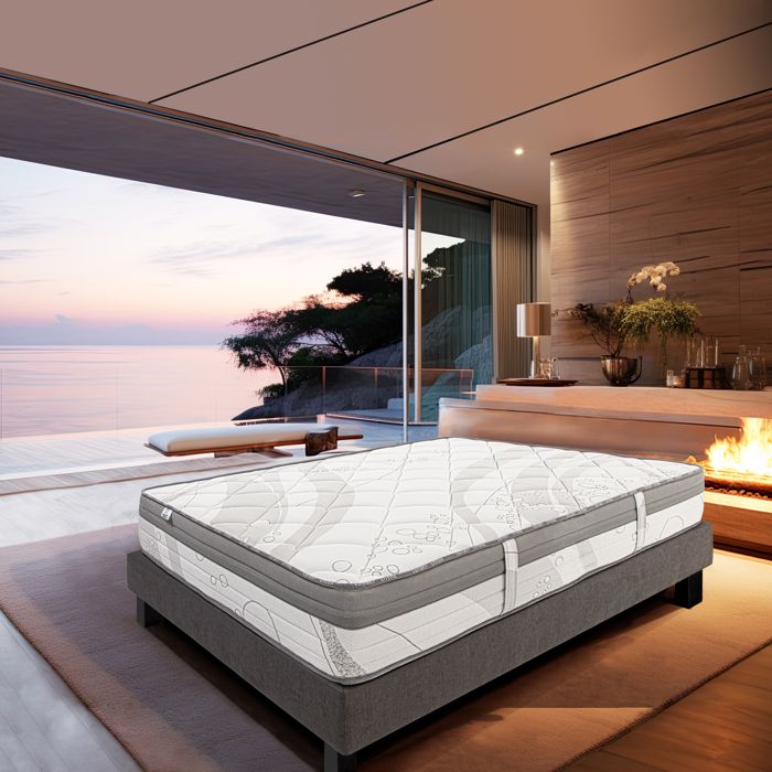 Matelas 140x200 cm Relaxation, Ressorts Ensachés, Mousse Haute Densité, Indépendance du Couchage, Soutien Ferme et Durable, 27cm (+/