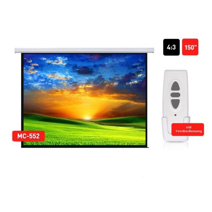 Écran de projection électrique - Maclean - MC-552 - 150 pouces - 4:3 - Télécommande 20m