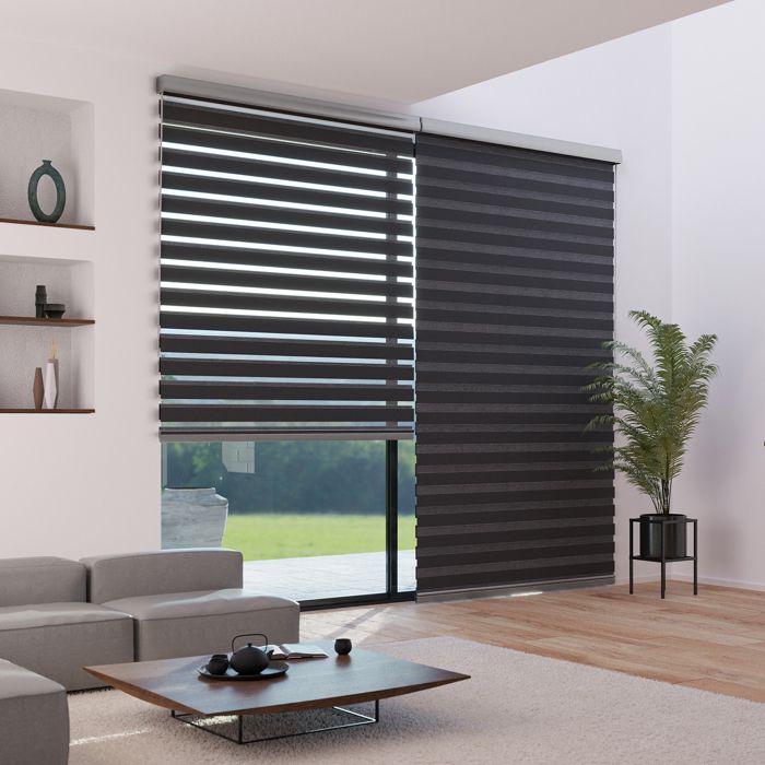 MADECOSTORE Store Enrouleur Jour Nuit Gris Anthracite - L45 X H100cm