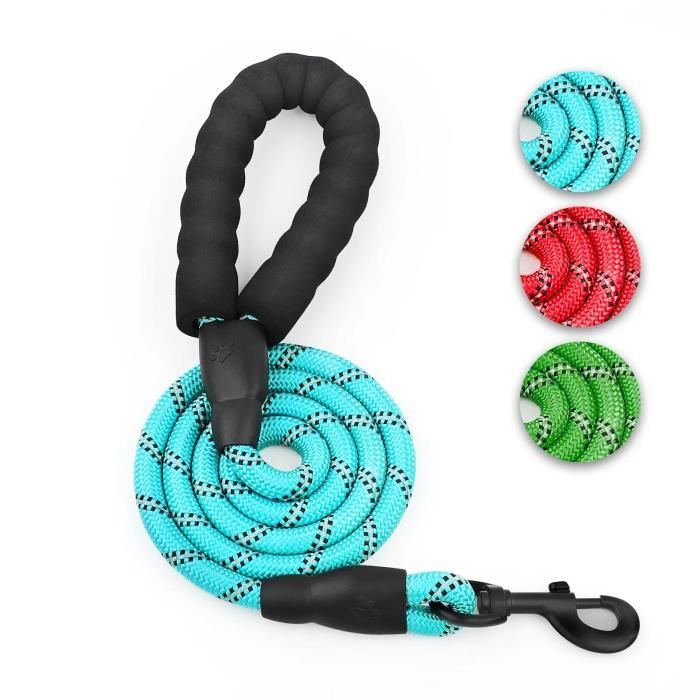 Meilleurs prix pour MASBRILL Laisse Chien avec Poignée Souple Rembourrée et Corde Antidérapante pour Petits, Moyens et Gros Chiens (Bleu)