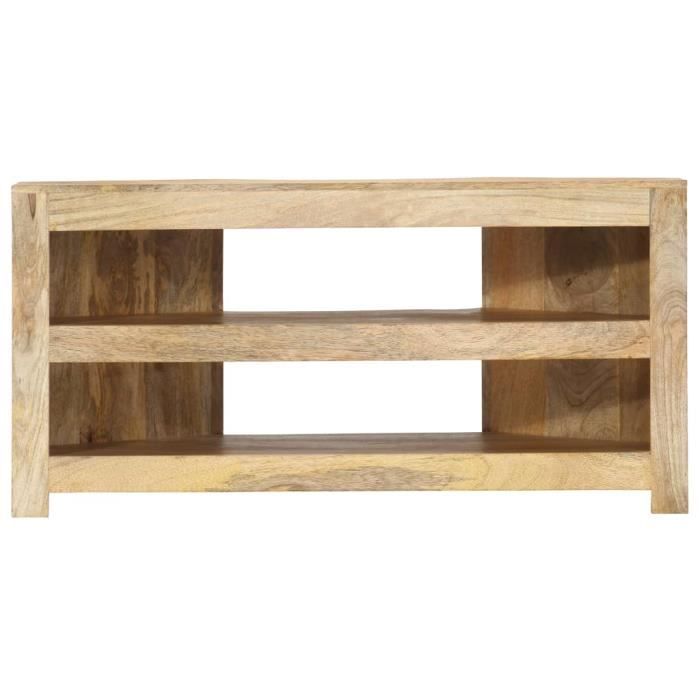 Meuble TV En Manguier Massif – 116x30x35 Cm – Style Naturel Et Chaleureux