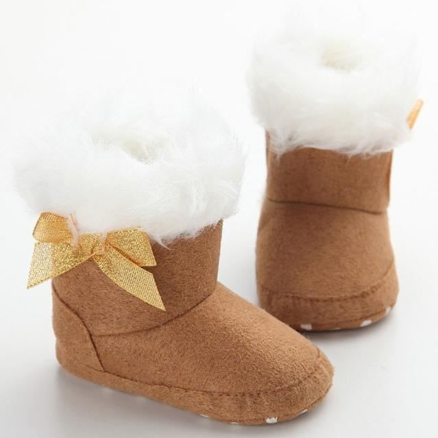 Bebe Bebe Bebe Fille Bottes De Neige Molle Chaussures Creche Walker Pre Sole Brune Brun Cdiscount