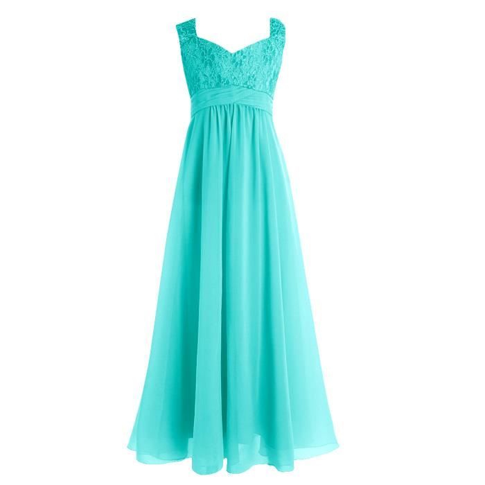 Iiniim Robe De Ceremonie Mousseline De Soie De Cocktail De Mariage Pour Filles Vert Achat Vente Robe De Ceremonie Cdiscount