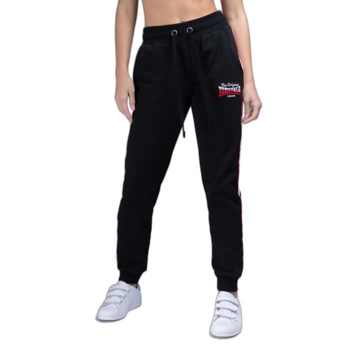 pantalon de jogging femme lonsdale keereen - noir/rouge/blanc - xl - manches longues - fitness - polaire