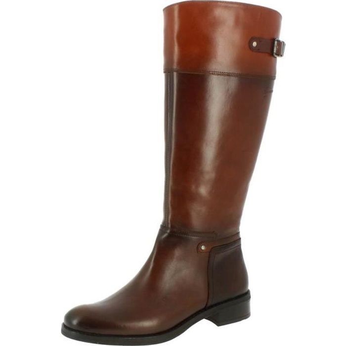 Bottes cavalieres en cuir pour femme Dorking 7687 Talon de 3 cm Marron