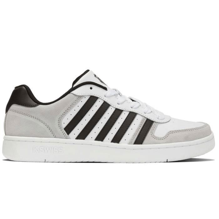 K-SWISS Baskets Homme - K-SWISS - Court Palisades - Blanc - Cuir - Lacets