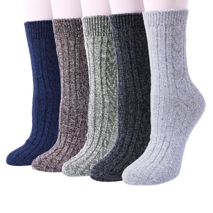 Paires de Chaussettes pour Femmes en Laine, Chaussettes Chaudes