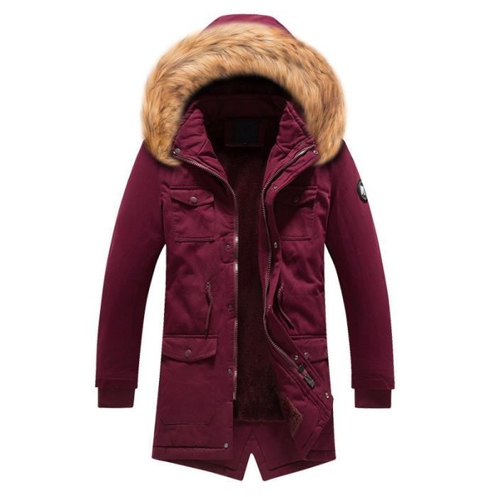 Manteau homme col fourrure best sale
