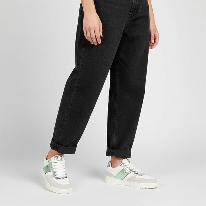 Only Baskets blanches Swift argenté vert brillant Femme ONLY