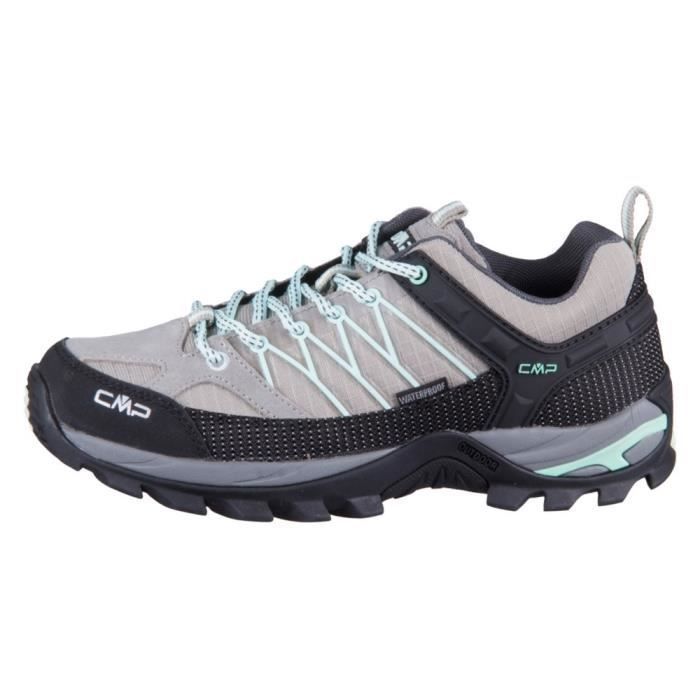 CMP Baskets CMP Rigel Low Wmn Gris-Noir - Femme - Synthétique - Lacets