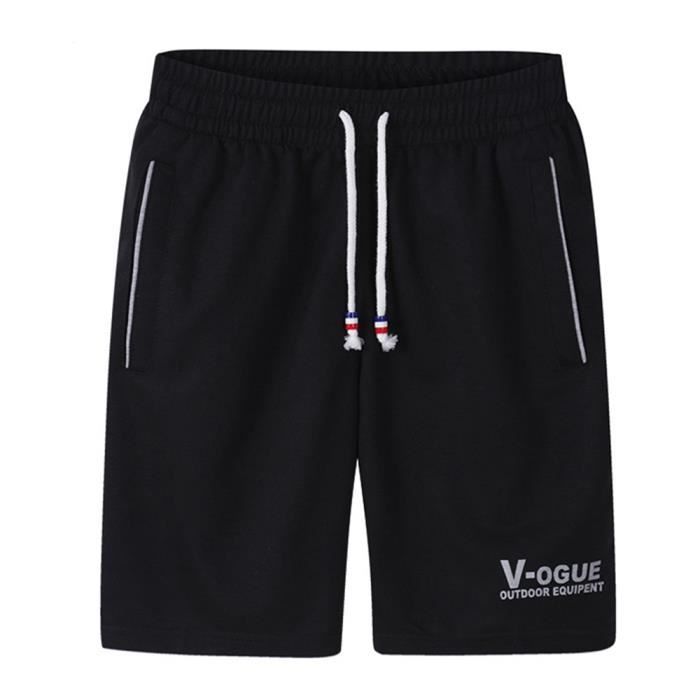 Short Homme sport Shorts Hommes a imprime Beach Grande VeTements Masculin Noir QQ001F