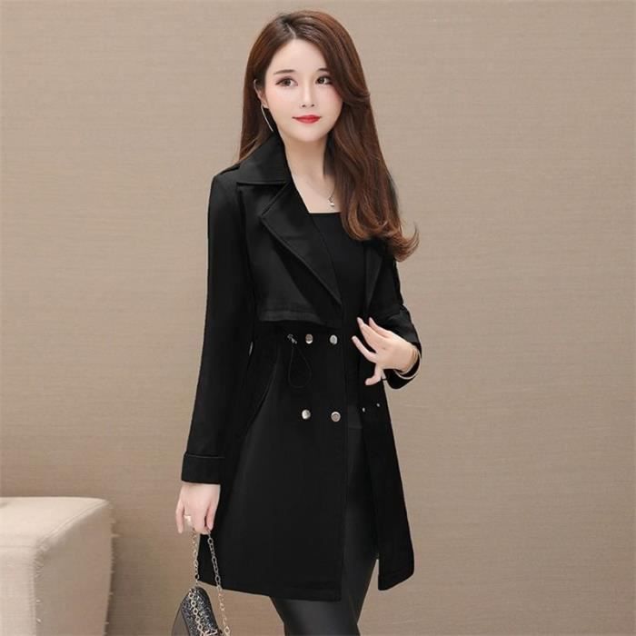 Trench Coat Femme Mi-long Classique - Coupe-vent, Déperlant, Respirant - Pour Printemps/automne, Bureau, Sortie Ville