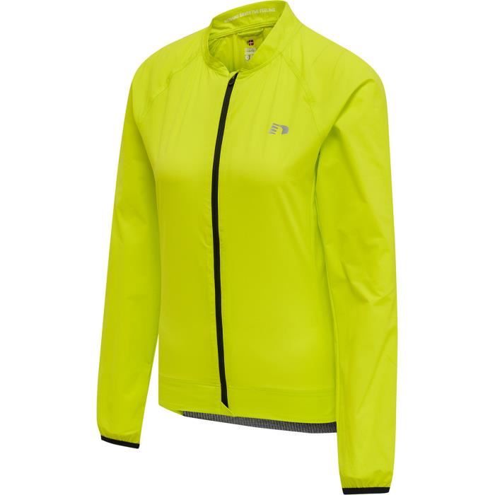 veste de vélo femme newline core - vert clair - l - respirant - manches raglan - poche arrière zippée