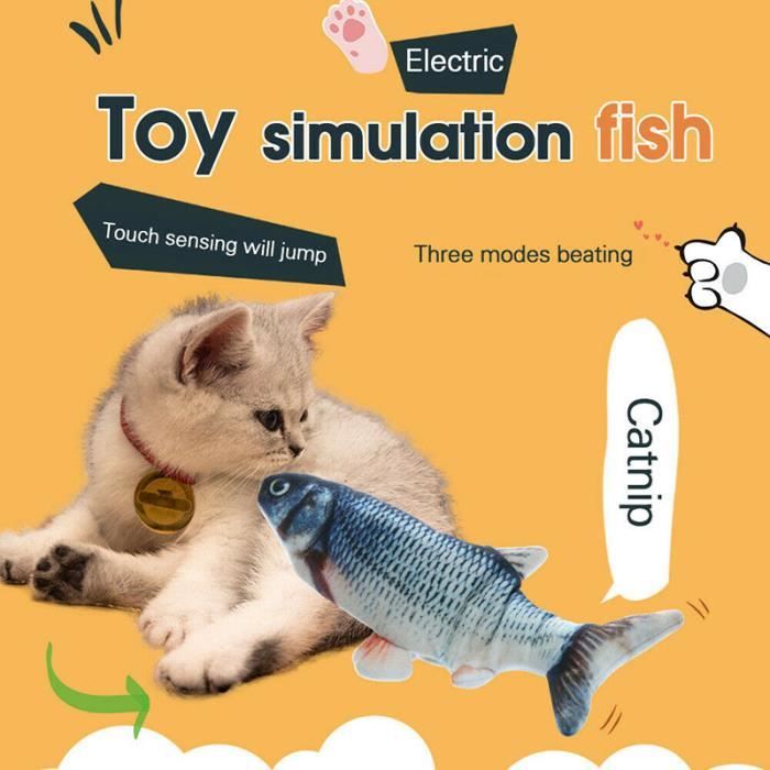 Poisson pour chat électrique poisson rechargeable pour chat jouant un