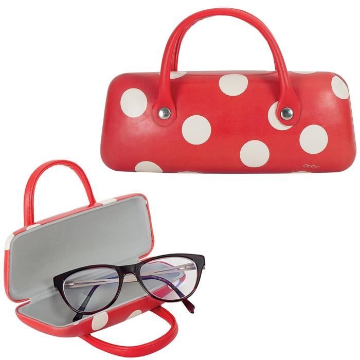 Etui a Lunettes Rigide JEU DE MAILLE Rouge a Pois Blanc Rangement Vue Soleil Retro Idee Cadeau Original Pour Femme Orval Creations Rouge Blanc Achat Vente etui a lunettes