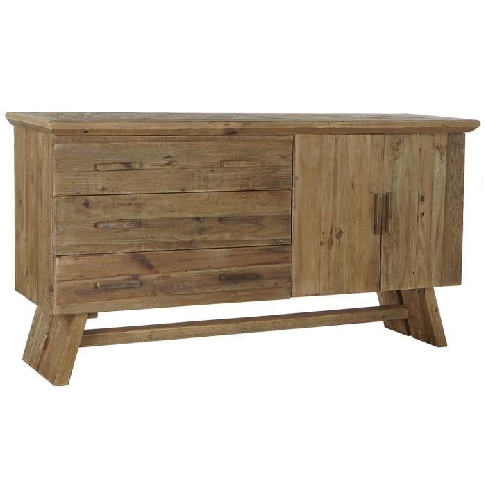 buffet meuble de rangement en bois recyclé coloris marron - longueur 180 x hauteur 90 x profondeur 45 cm