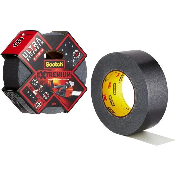 Rouleau Ruban Adhésif Noir Professionnel – 48 Mm X 50 M – Robuste, Imperméable, Multi-usages – Qualité Industrielle - 4