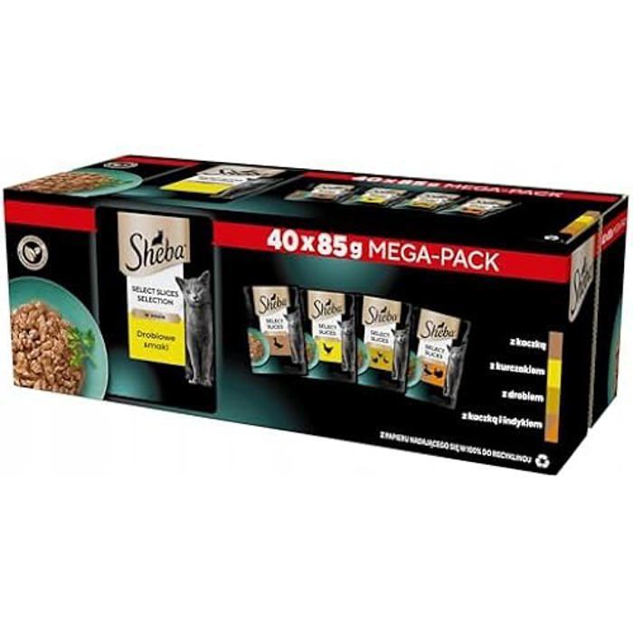 Meilleurs prix pour Nourriture humide pour chat - SHEBA - Sélection de Slices en Sauce - Volaille - 40 x 85 g - Sans additifs