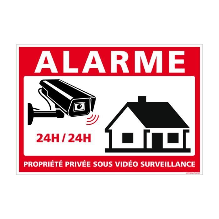Panneau bâtiment sous alarme et vidéo-surveillance vinyle