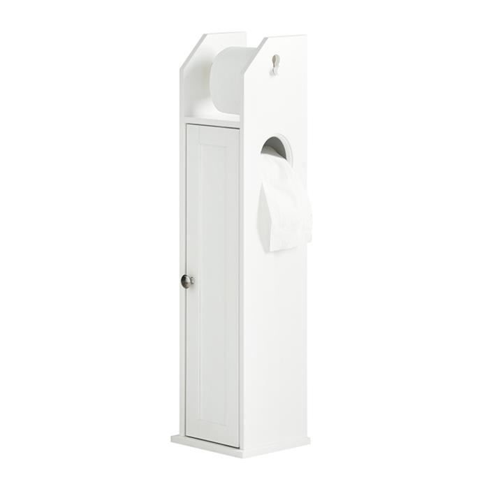 Meuble de salle de bain SoBuy BZR49-W Support Papier Toilette Armoire  Porte-Papier Toilette Porte Brosse WC