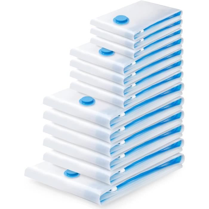 Kit De Sacs De Rangement Sous Vide, 2 Sac Sous Vide Vetement Aspirateur