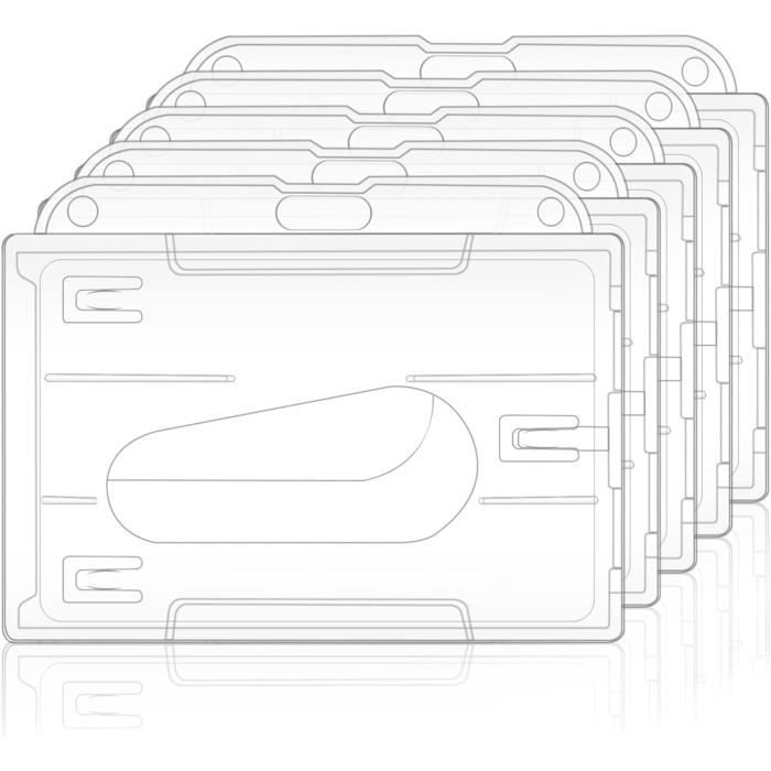 8 Pièces Porte Carte Badge Plastique Rigide Vertical, Porte Badge