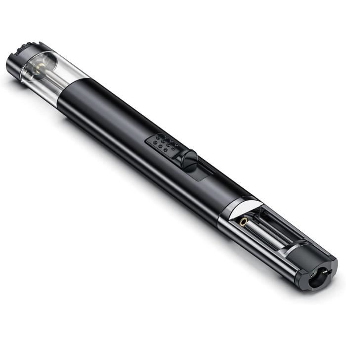 Briquet Tempête Rechargeable à Flamme Jet - Réglable, Verrou Sécurité - Pour Barbecue, Camping