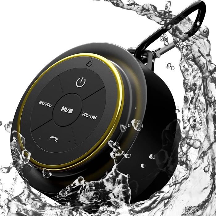 Enceinte Bluetooth Douche IP7 Étanche Avec Lumière LED - Haut-parleur Portable Ventouse Pour Salle De Bain, Plage