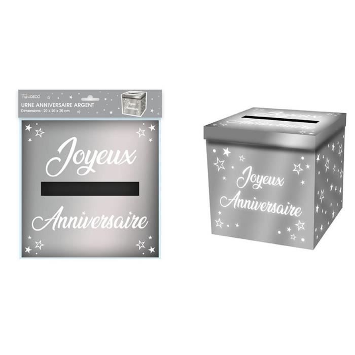R Urnep00a 1 Boite Pailletee Argent Pour Carte De Fete Joyeux Anniversaire En Carton Achat Vente Urne Decorative R Urnep00a 1 Boite Paillet Cdiscount