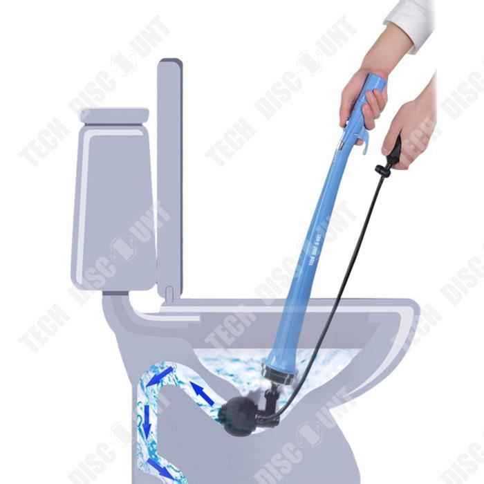 TD® Toilettes drague tuyau d'égout ménage un canon à travers l'outil de  blocage des toilettes aspiration des toilettes bleu long - Cdiscount  Bricolage