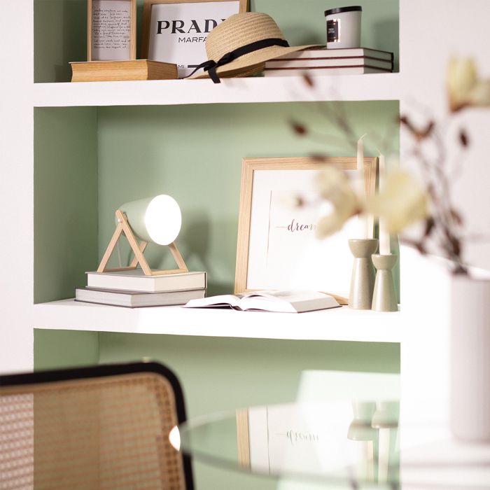 Lampe à Poser Métal et Bois Kiume Vert Céladon