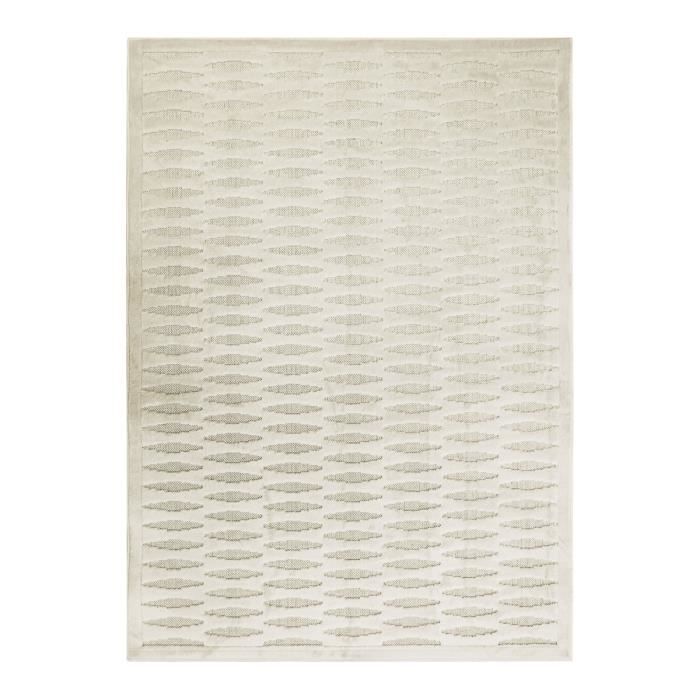 EMPRISE HORIZONTAL - Tapis avec relief motif horizontal naturel 160x230 160x230cm Beige