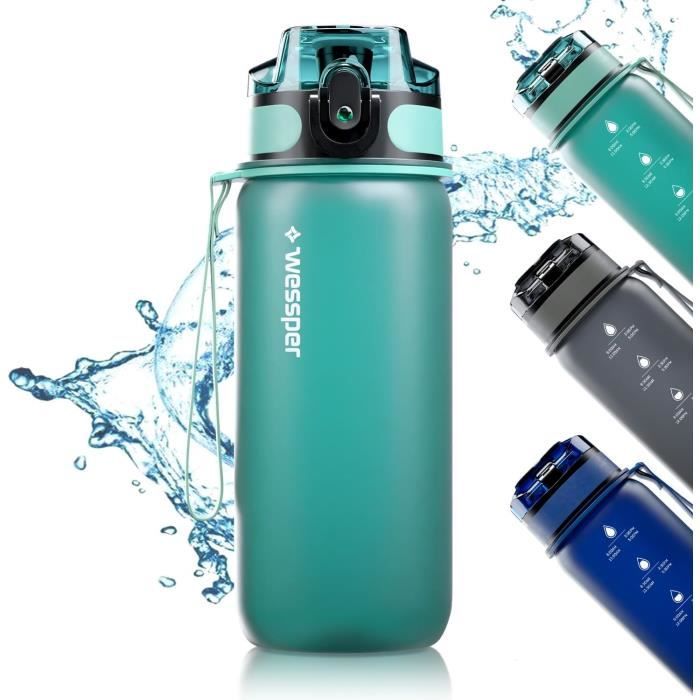 WIEDALK Bouteille d'eau de 1,5 L, matériau Tritan sans BPA, bouteille d'eau de sport de avec