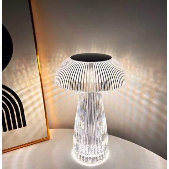 Lampe De Chevet Tactile Moderne Avec Ports USB - Abat-jour Verre Blanc Laiteux 3 Couleurs