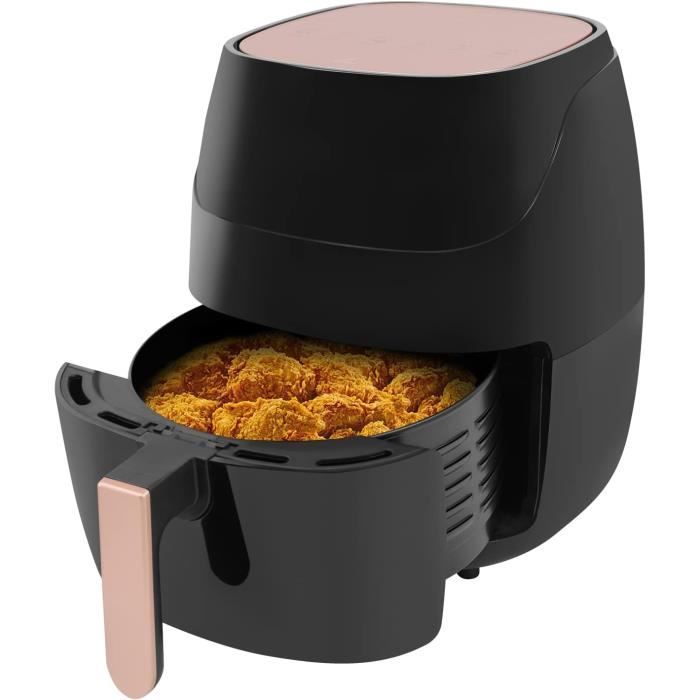 Friteuse à Air Boston Tech 1500W - 5 Programmes - Panier Céramique Sans PFAS 6,5L - Écran Tactile LED, Fenêtre