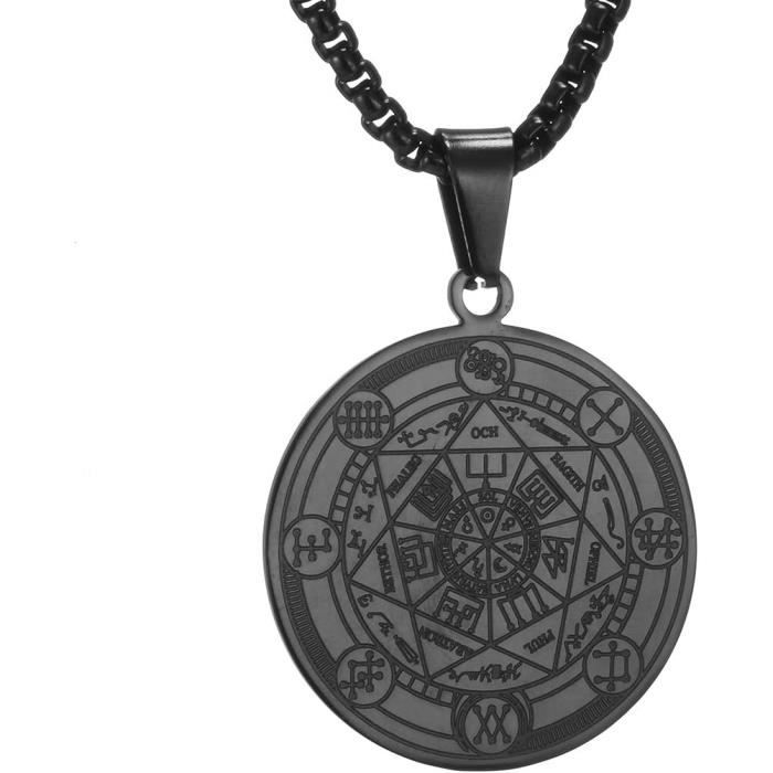 Collier Talisman Des 7 Archanges - Pentagramme Protection - Acier Inox 316L - Cadeau Homme Femme