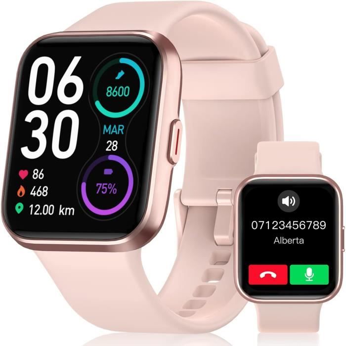 Parsonver Montre Connectée Femme Avec Appels Bluetooth, Montre Sport Avec 100+ Sportifs, Étanche